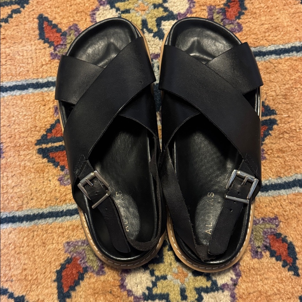 ALOHAS Black and Tan Sandals - Picture 5 of 8
